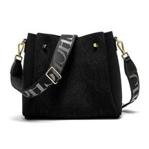 bolsa feminina transversal média preto com alça larga lateral