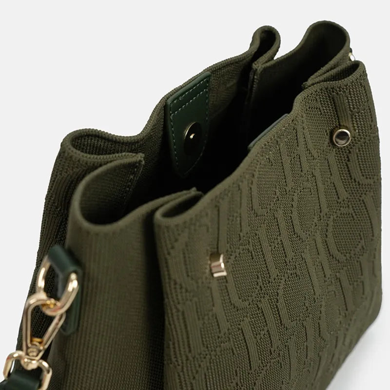 bolsa transversal feminina média verde com compartimentos