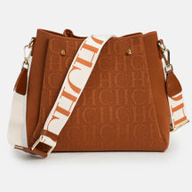 bolsa feminina transversal média marrom com alça larga