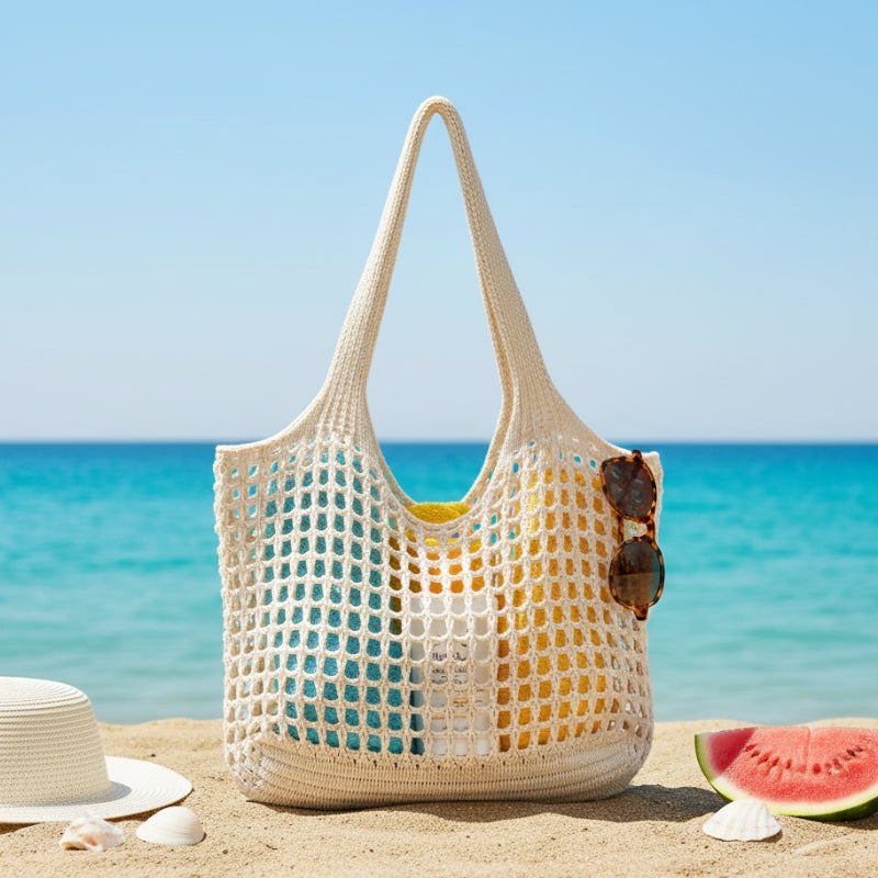 bolsa croche praia bege design moderno e confortável