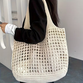 bolsa tricotada bege saybeleze design moderno lado