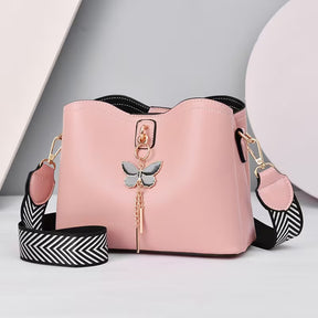 bolsa bucket saybeleze butterfly charm rosa