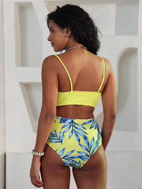 Conjunto Biquíni Amarelo Tropical com Saída Saybeleze modelo costas
