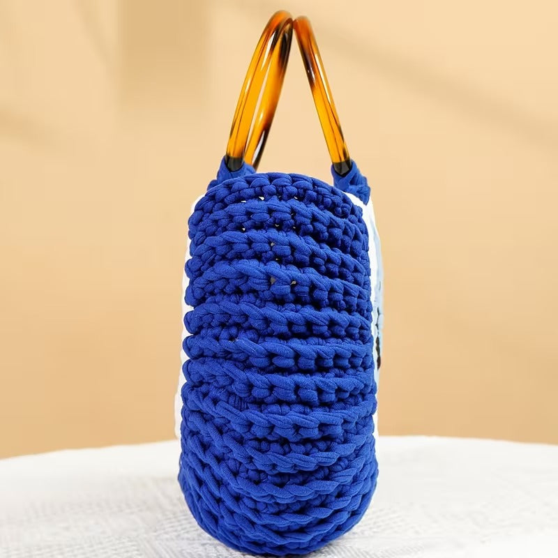 Bolsa Feminina Artesanal em Crochê Olho Grego Luxo Verão