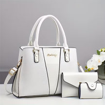 kit exclusive luxo milão 3 em 1 bolsa verniz croco branco