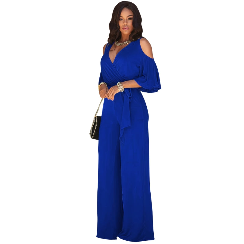macacao feminino longo azul moderno ilhueta alongada, elegante e extremamente feminina
