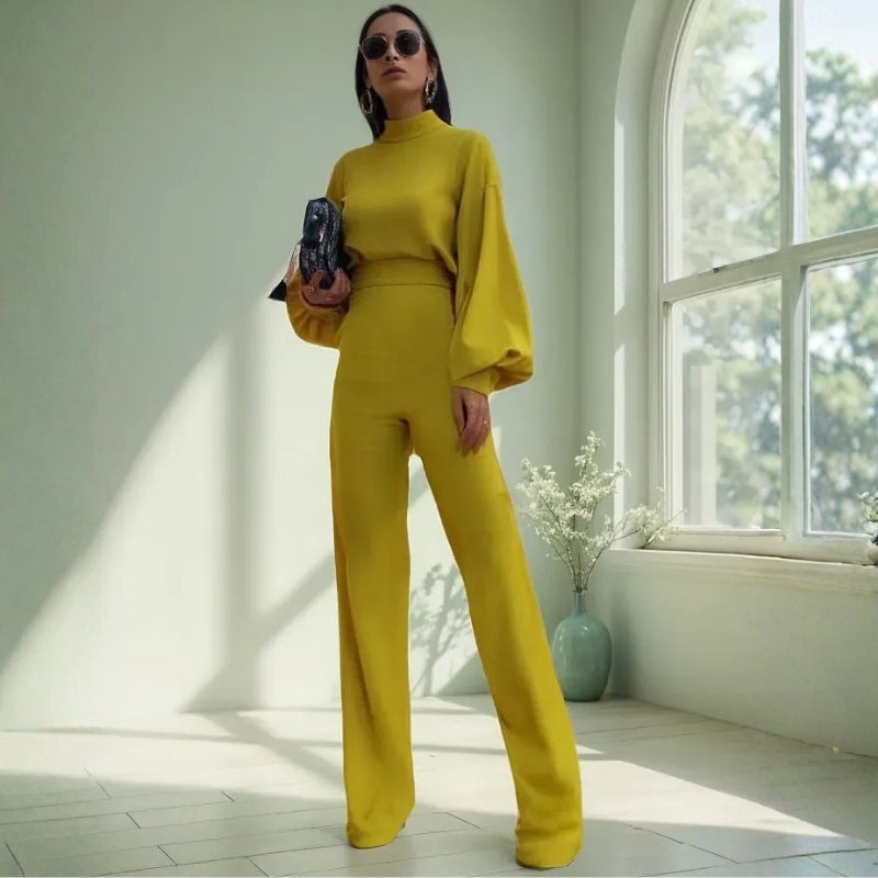 macacao feminino longo gola alta amarelo modelo