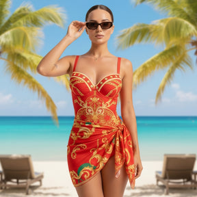 Maiô com Saída de Praia Red Imperial