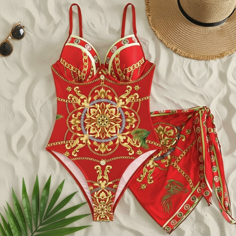 Maiô com Saída de Praia Red Imperial