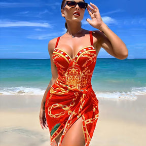 Maiô com Saída de Praia Red Imperial