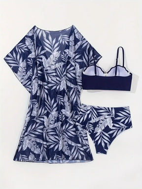 conjunto biquíni azul marinho feminino com top estruturado