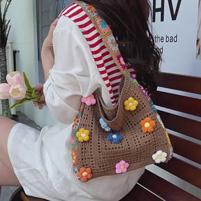 Bolsa Transversal Bohemian Retro Flores Coloridas