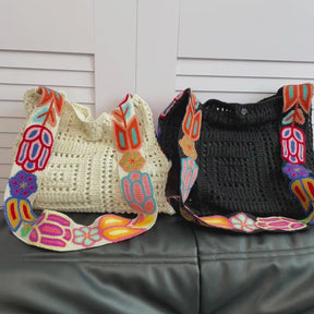 Bolsa Transversal Bohemian Retro Flores Coloridas