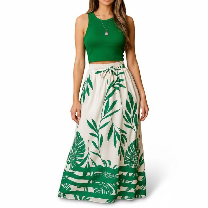Conjunto Feminino Estampado Tropical - Frescor e Estilo para o Verão