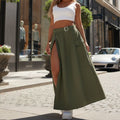 Saia Midi Longa Feminina Verde Militar - Saybeleze