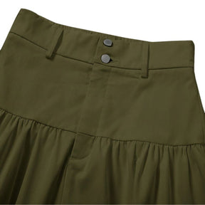 Saia Midi Verde Militar - Elegância e Estilo Casual para seu Dia a Dia