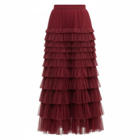 Saia Longa de Tule Vermelha - Glamour e Movimento para Ocasiões Especiais
