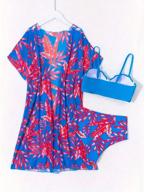 conjunto biquíni azul feminino com top estruturado parte de tras