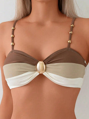 conjunto biquini cintura alta areia dourada
