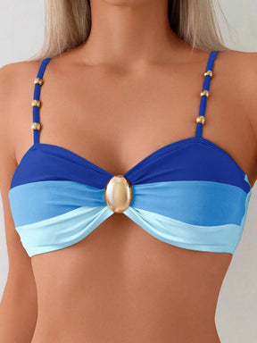 biquíni hot pant cintura alta Blue Saybeleze