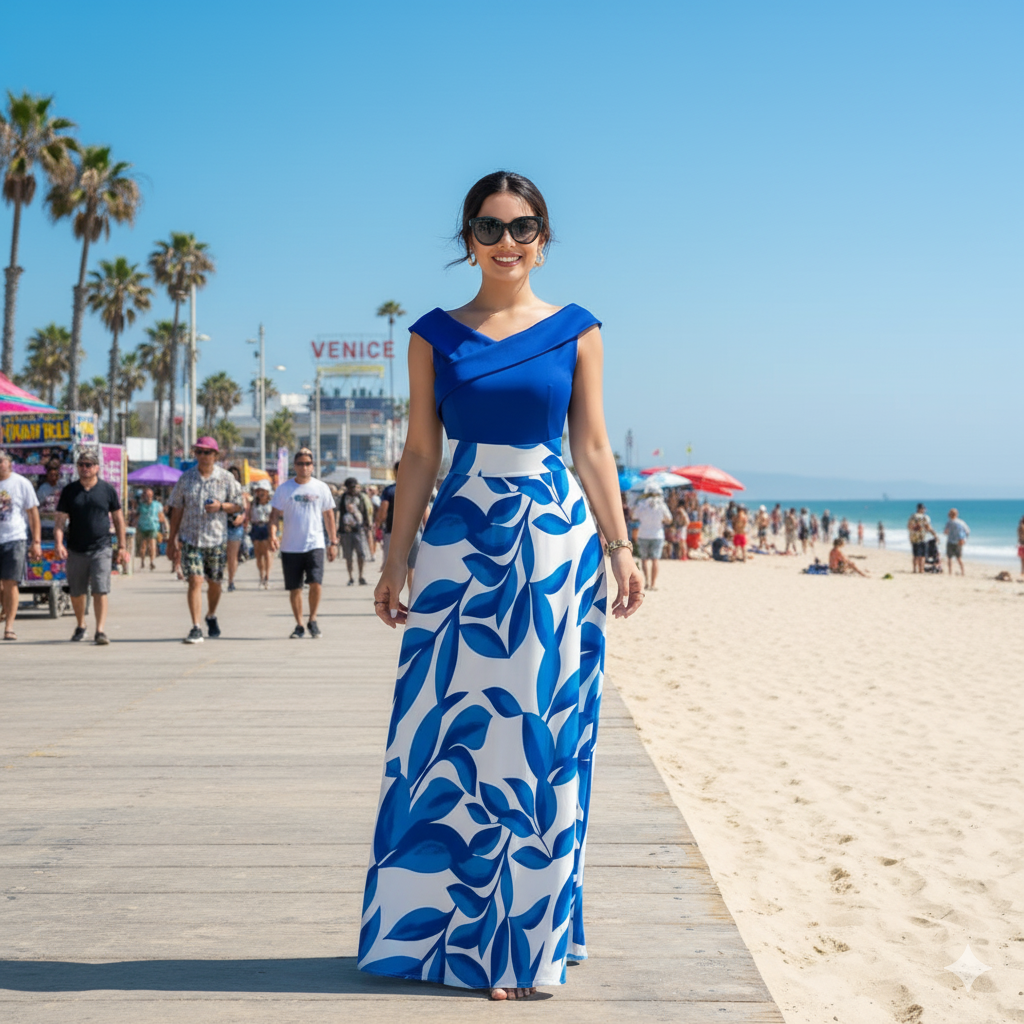 Vestido Longo Elegante com Estampa Floral