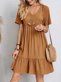 vestido feminino soltinho com babado na barra saybeleze cor laranja