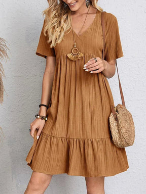 vestido feminino soltinho com babado na barra saybeleze cor laranja