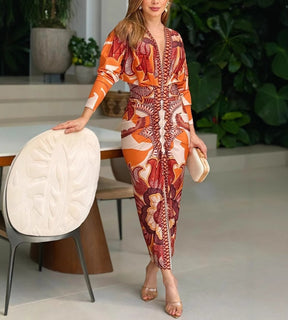 vestido feminino elegante com acabamento sofisticado e caimento fluido
